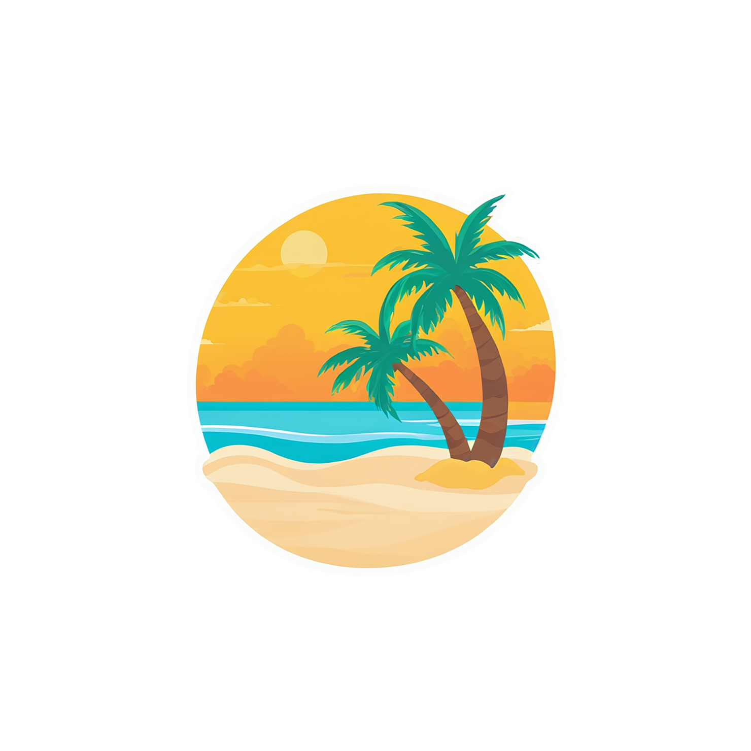 Beach cute sticker isolated on transparent background #12488