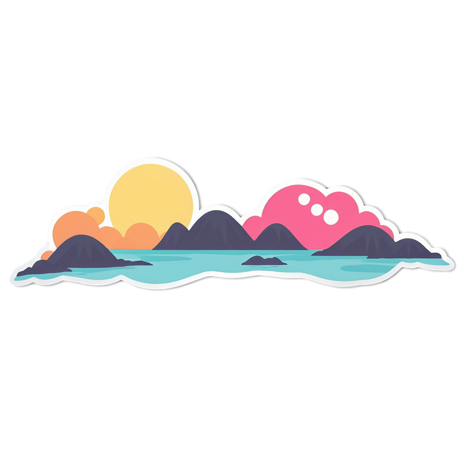 Beach cute sticker isolated on transparent background #12489