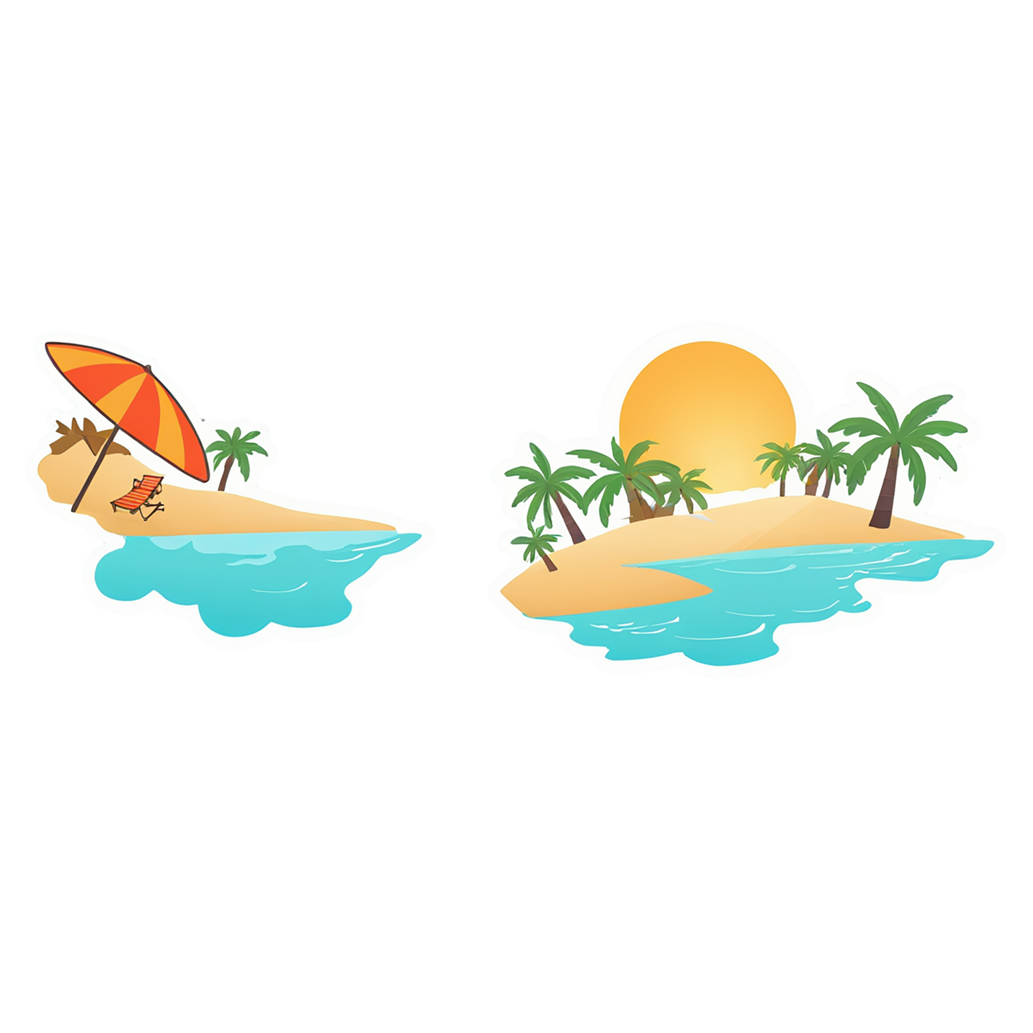 Beach cute sticker isolated on transparent background #12491