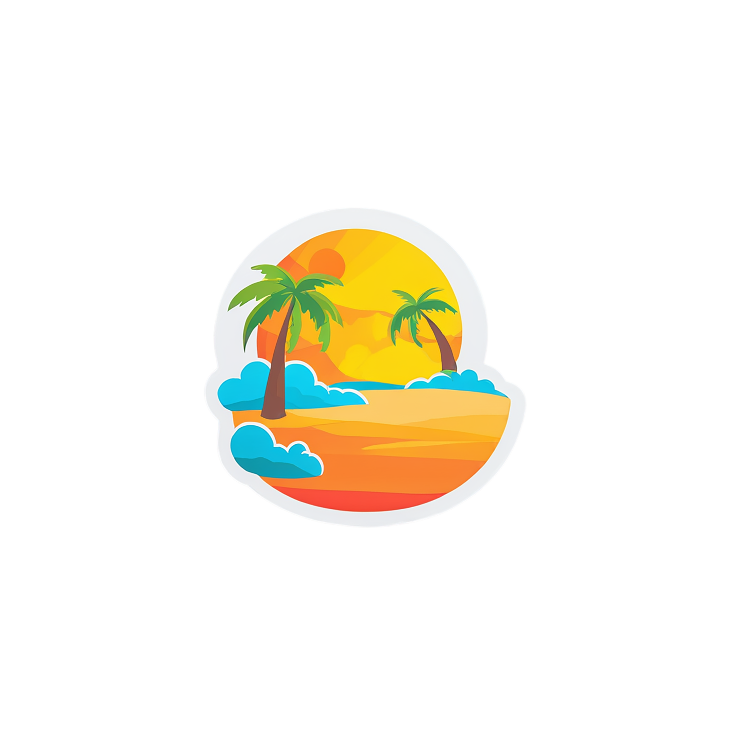 Beach cute sticker isolated on transparent background #12492