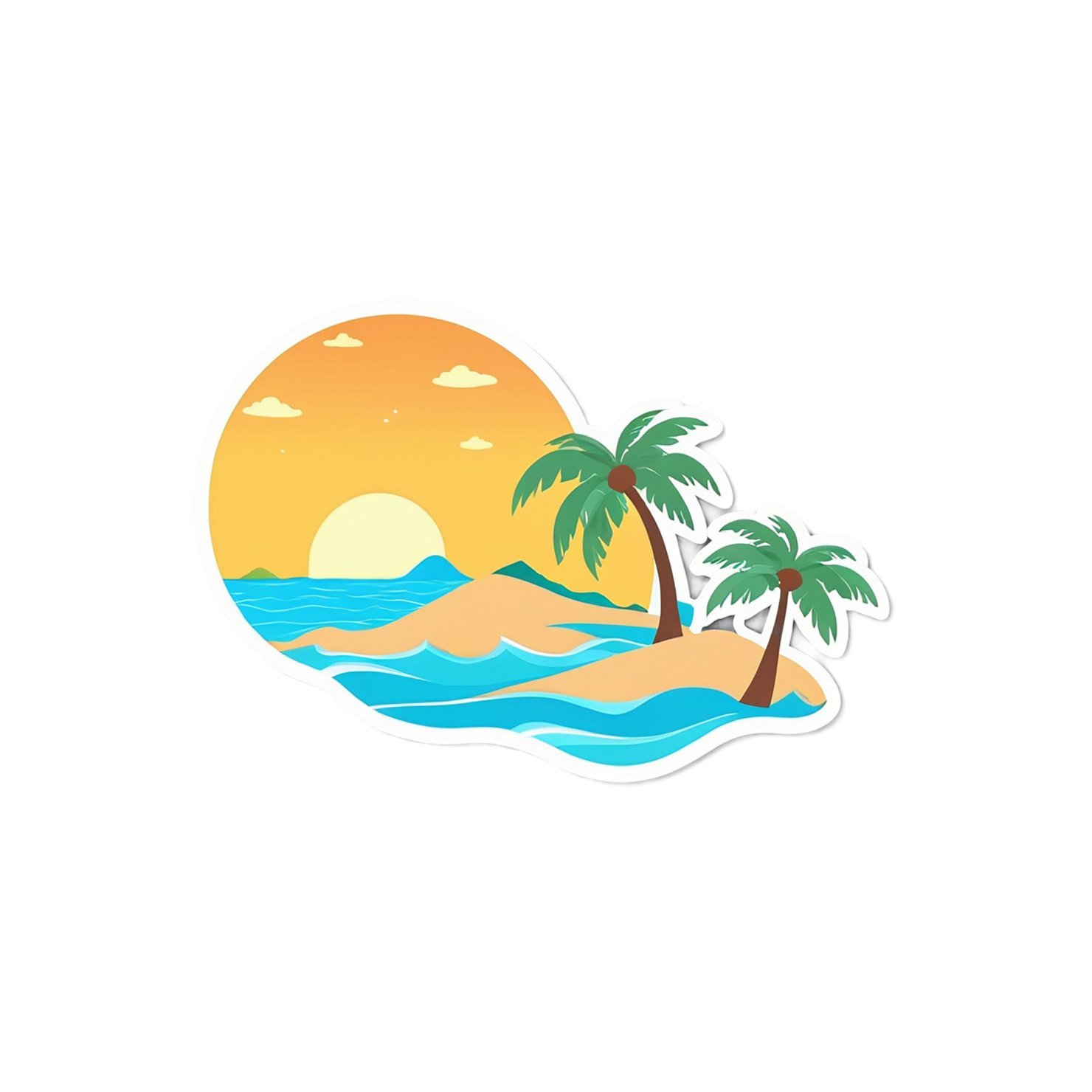 Beach cute sticker isolated on transparent background #12493