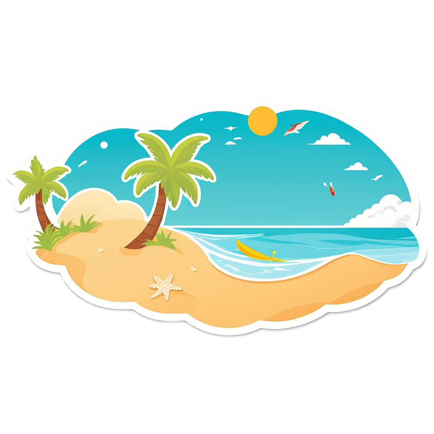 Beach cute sticker isolated on transparent background #12496