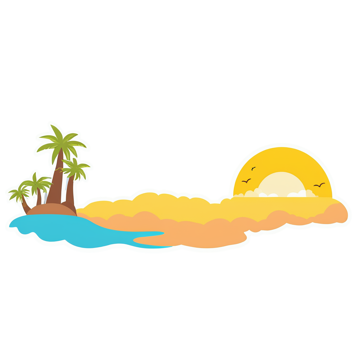 Beach cute sticker isolated on transparent background #12498