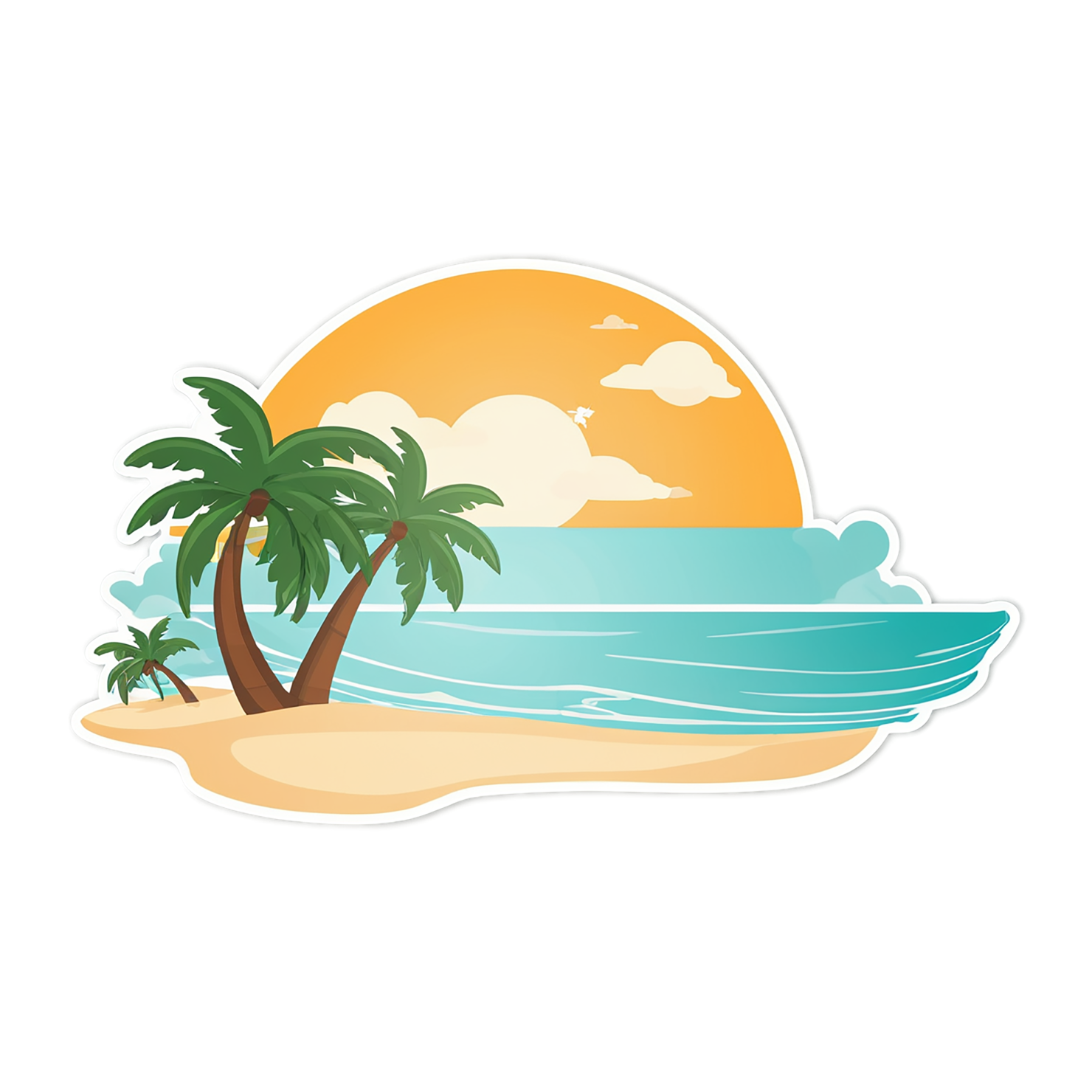 Beach cute sticker isolated on transparent background #12499