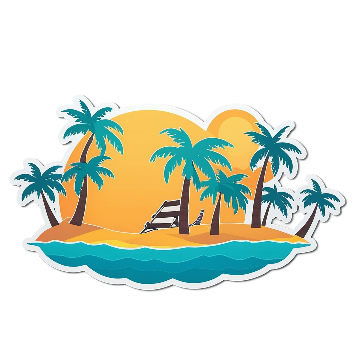 Beach cute sticker isolated on transparent background #12500