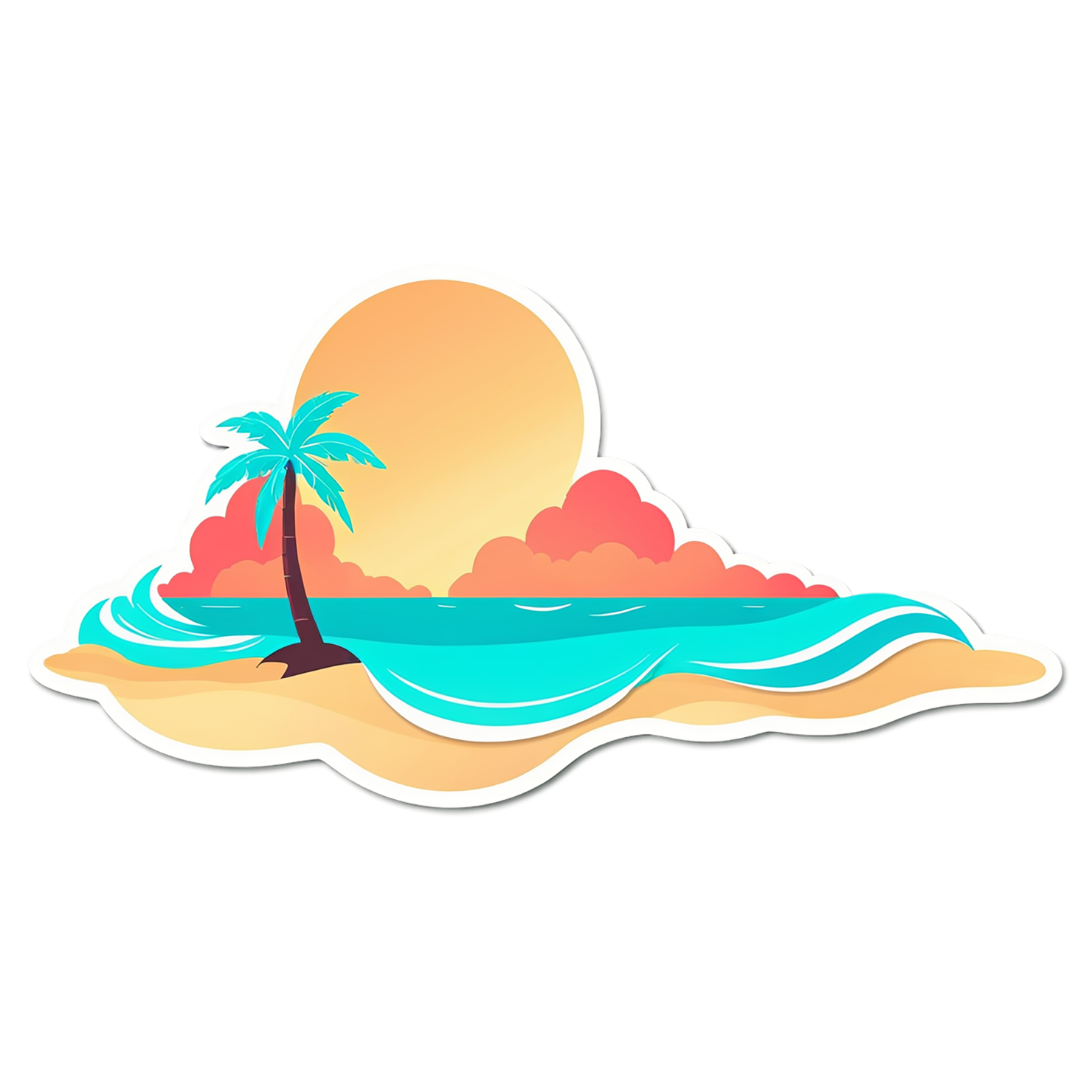 Beach cute sticker isolated on transparent background #12502