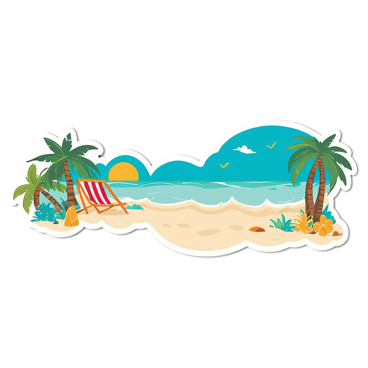 Beach cute sticker isolated on transparent background #12503