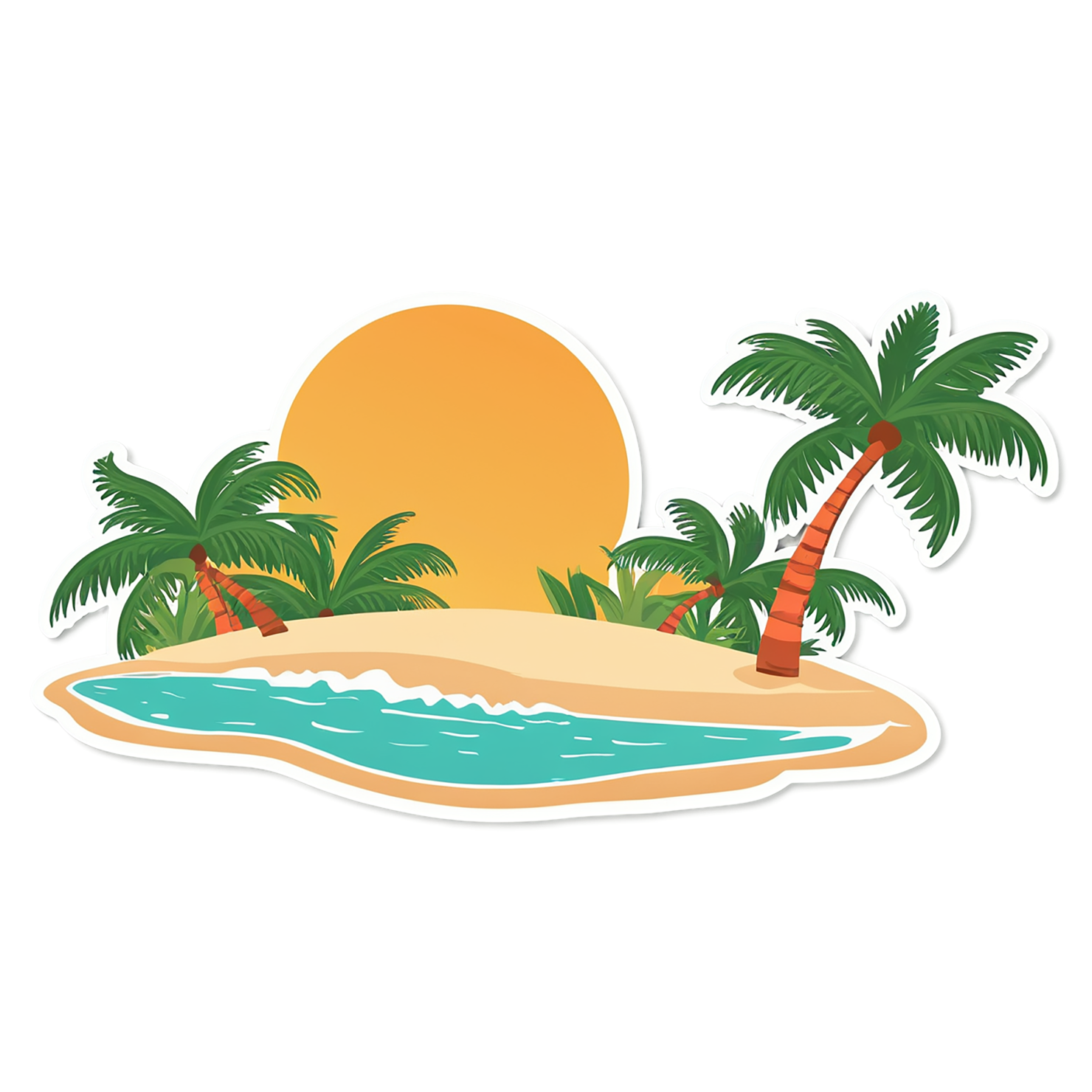Beach cute sticker isolated on transparent background #12504