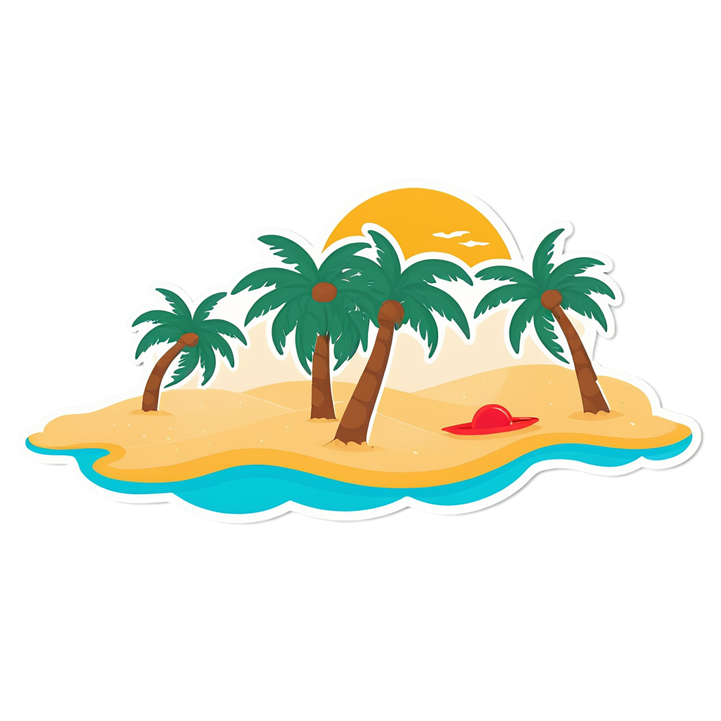 Beach cute sticker isolated on transparent background #12505
