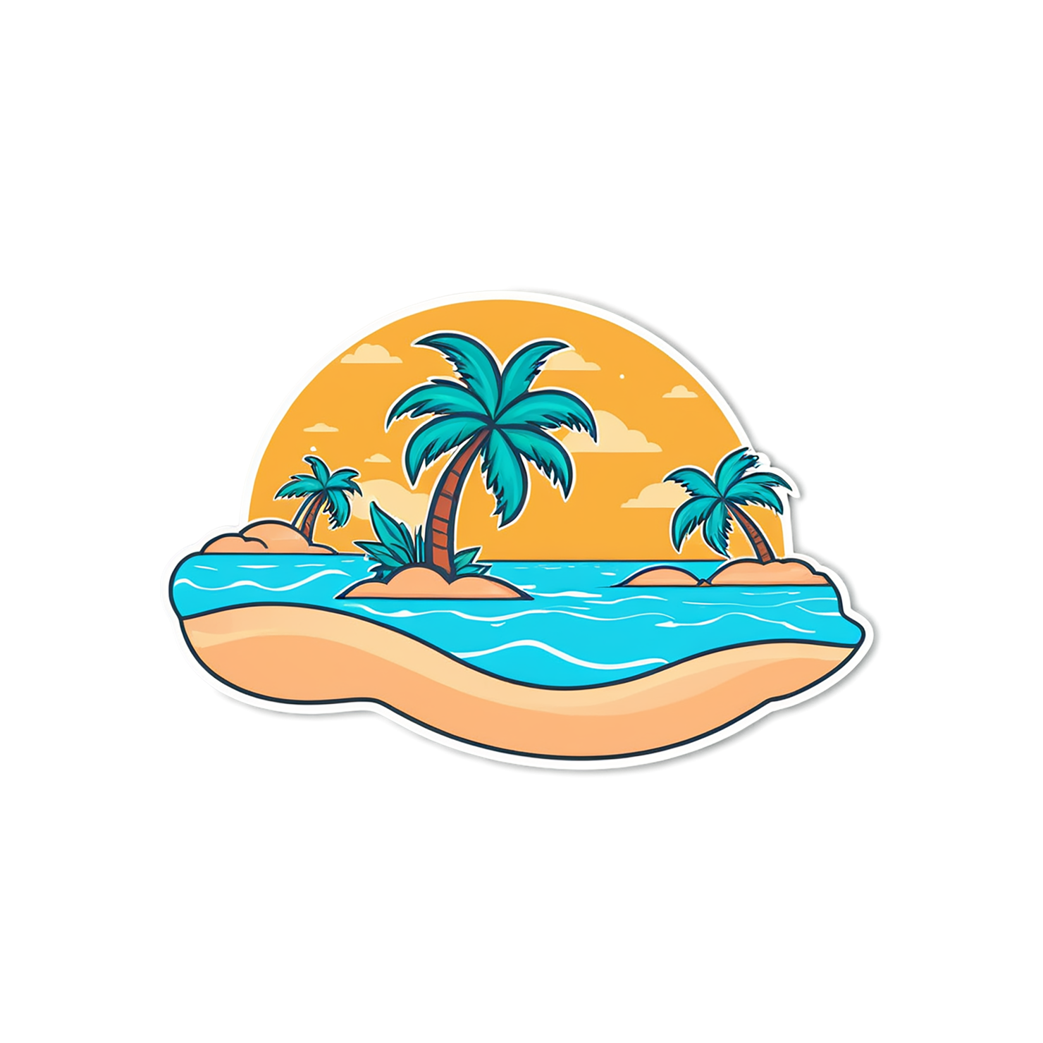 Beach cute sticker isolated on transparent background #12506
