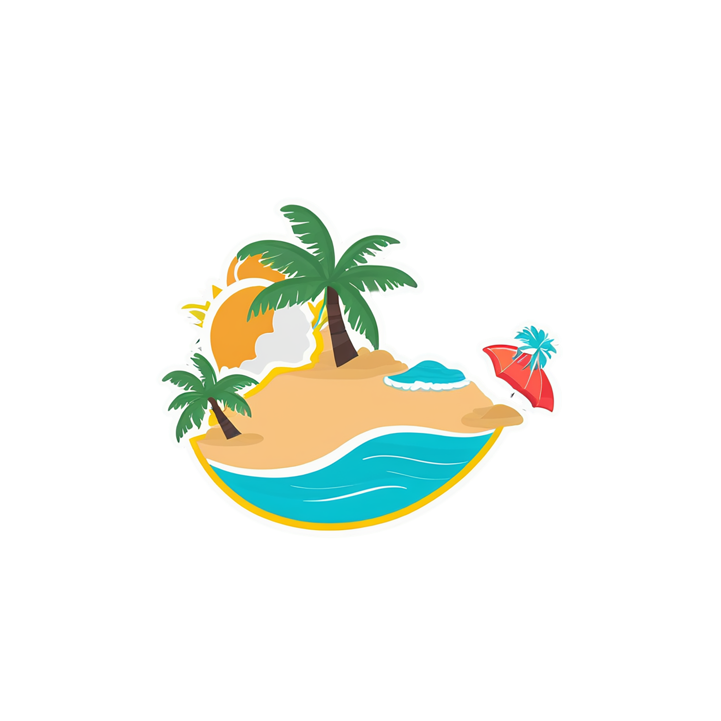 Beach cute sticker isolated on transparent background #12508