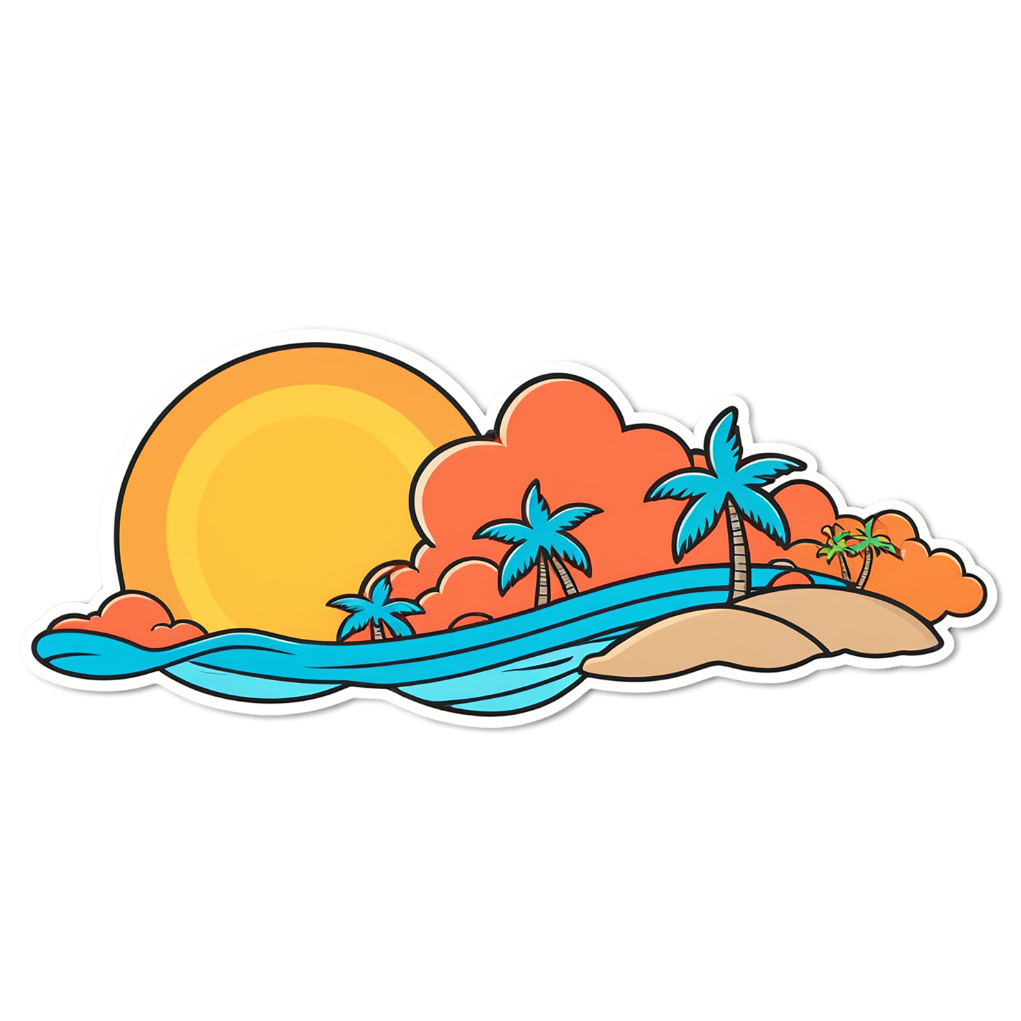 Beach cute sticker isolated on transparent background #12509