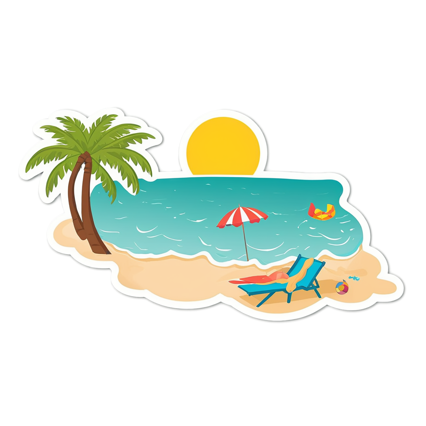 Beach cute sticker isolated on transparent background #12510