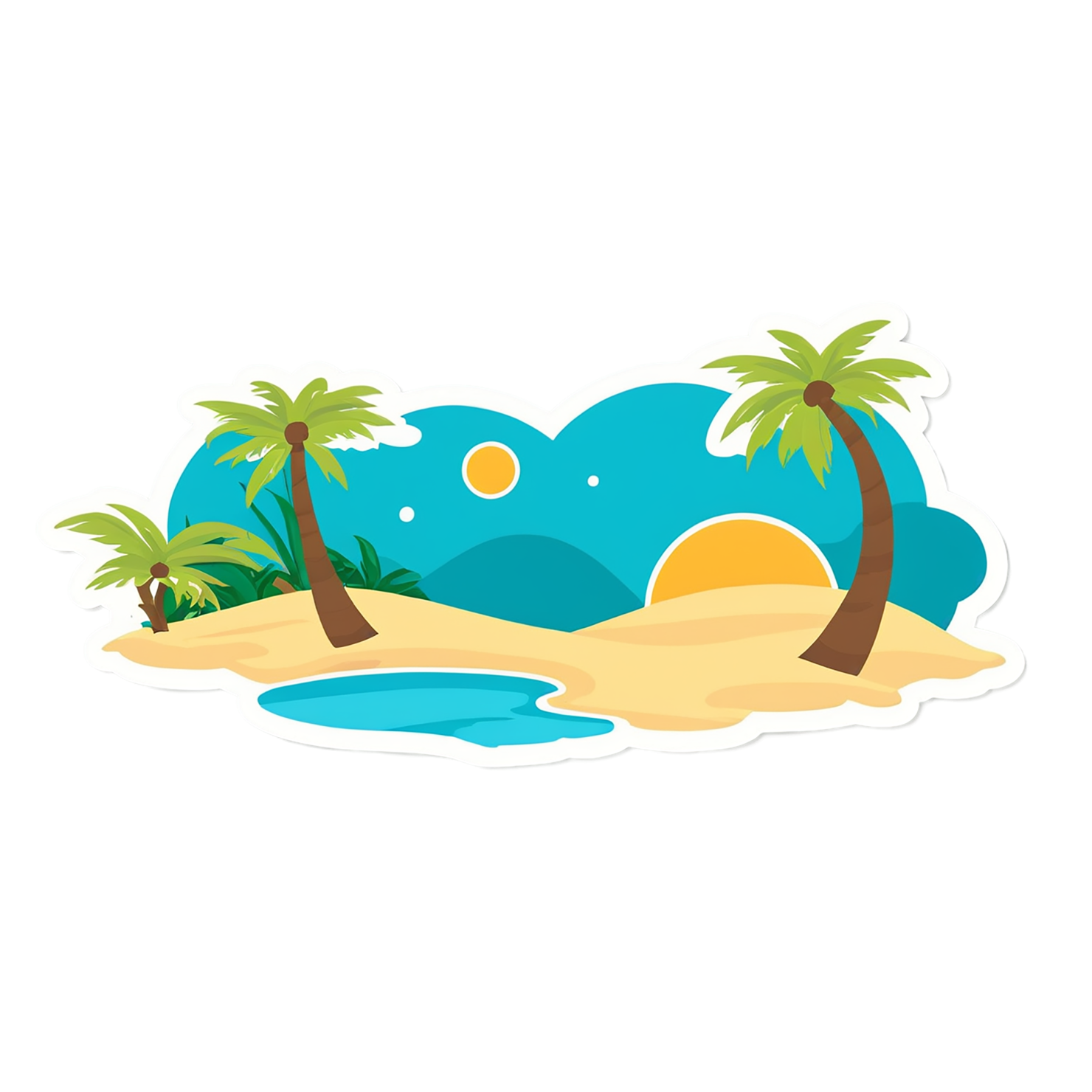 Beach cute sticker isolated on transparent background #12511