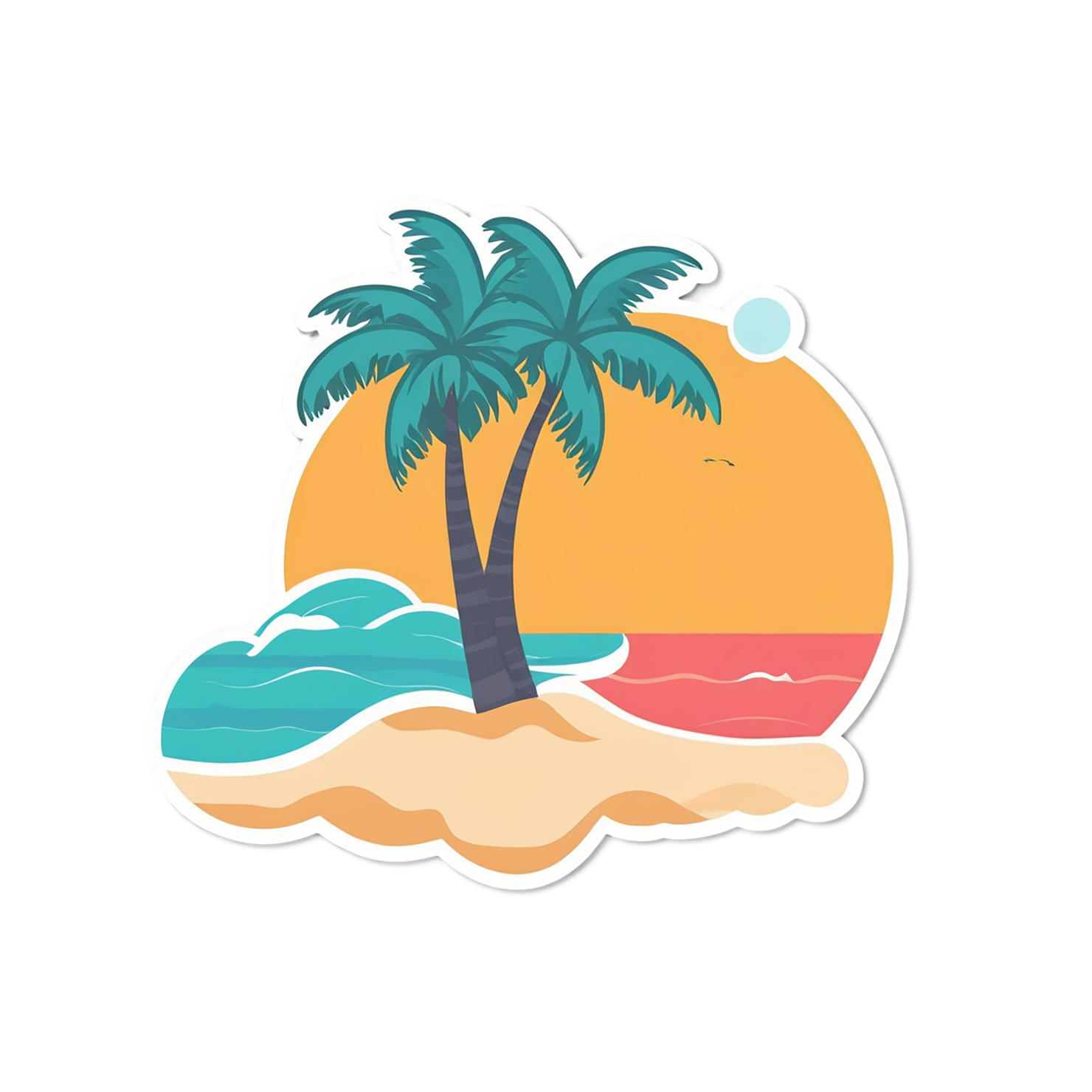Beach cute sticker isolated on transparent background #12512