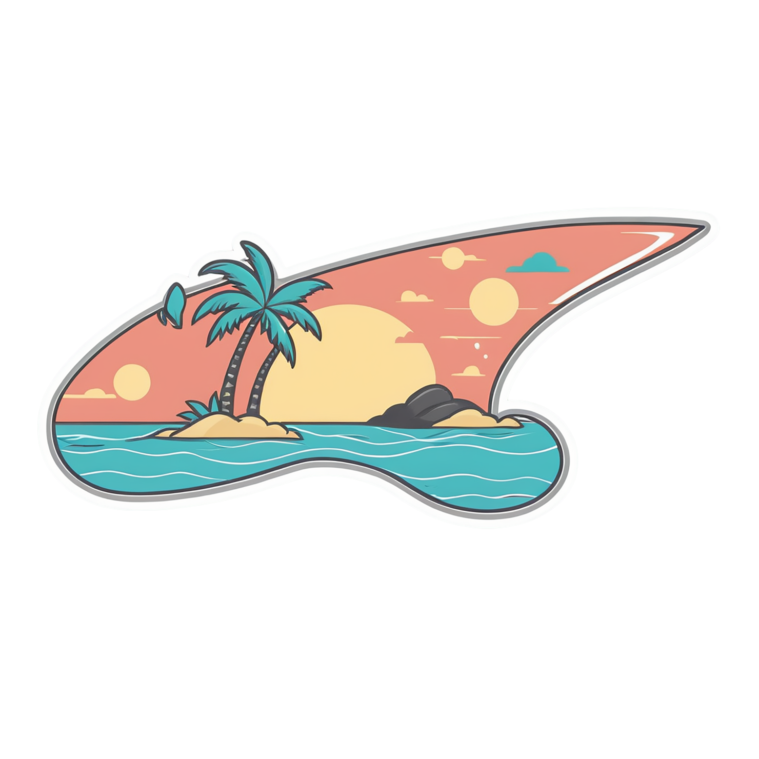 Beach cute sticker isolated on transparent background #12513