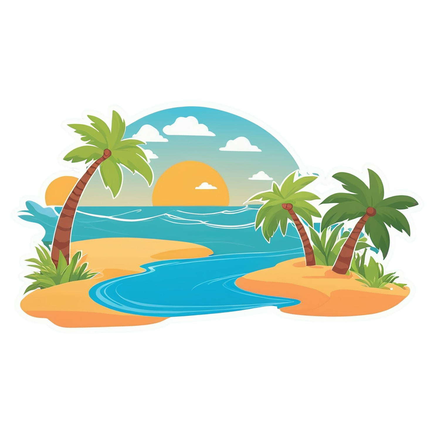 Beach cute sticker isolated on transparent background #12518