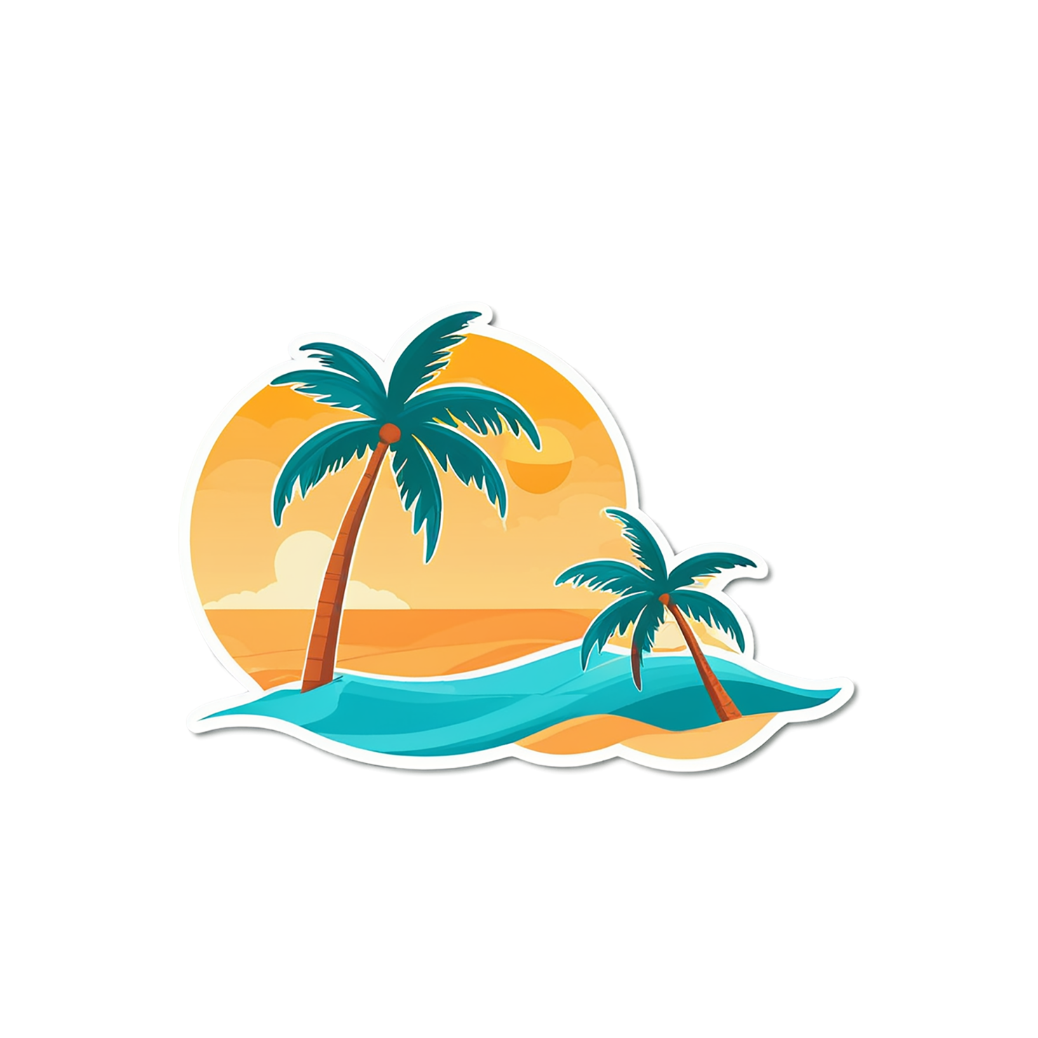 Beach cute sticker isolated on transparent background #12519