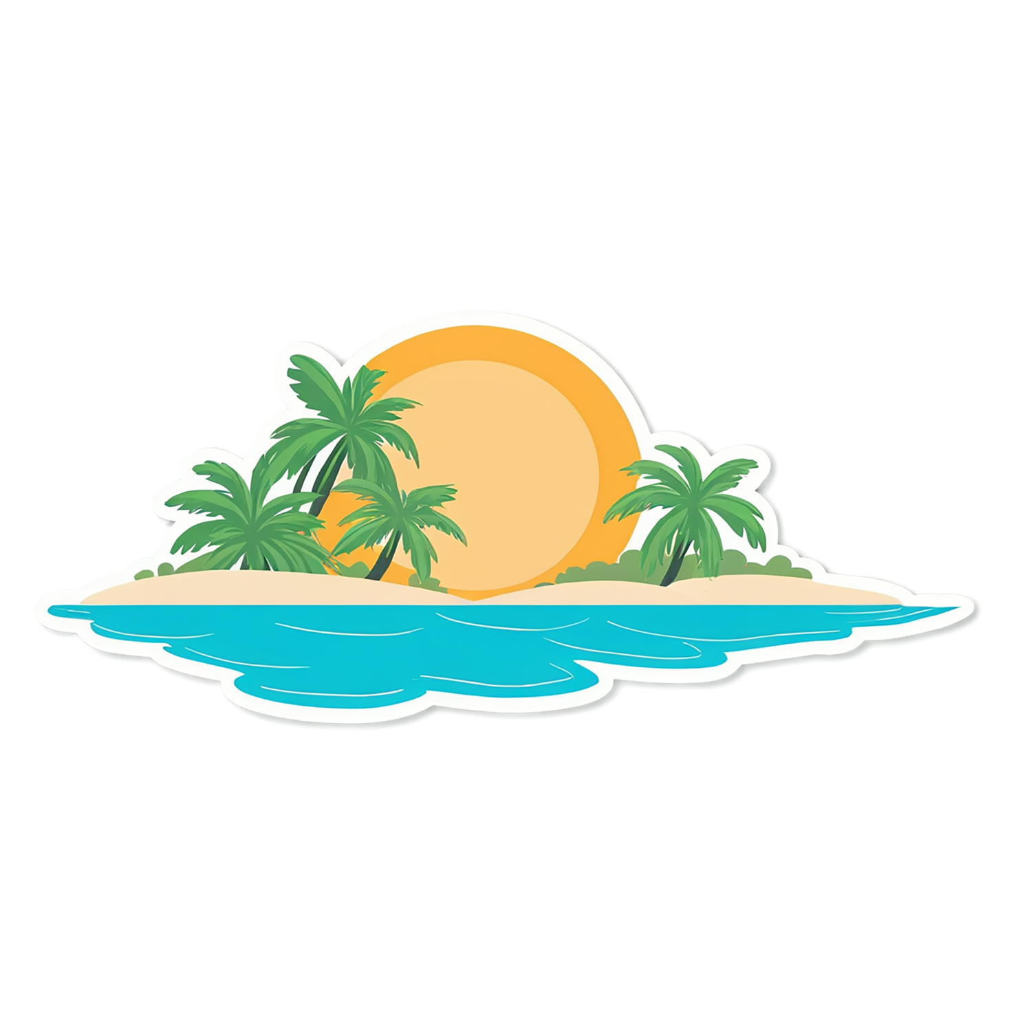 Beach cute sticker isolated on transparent background #12520