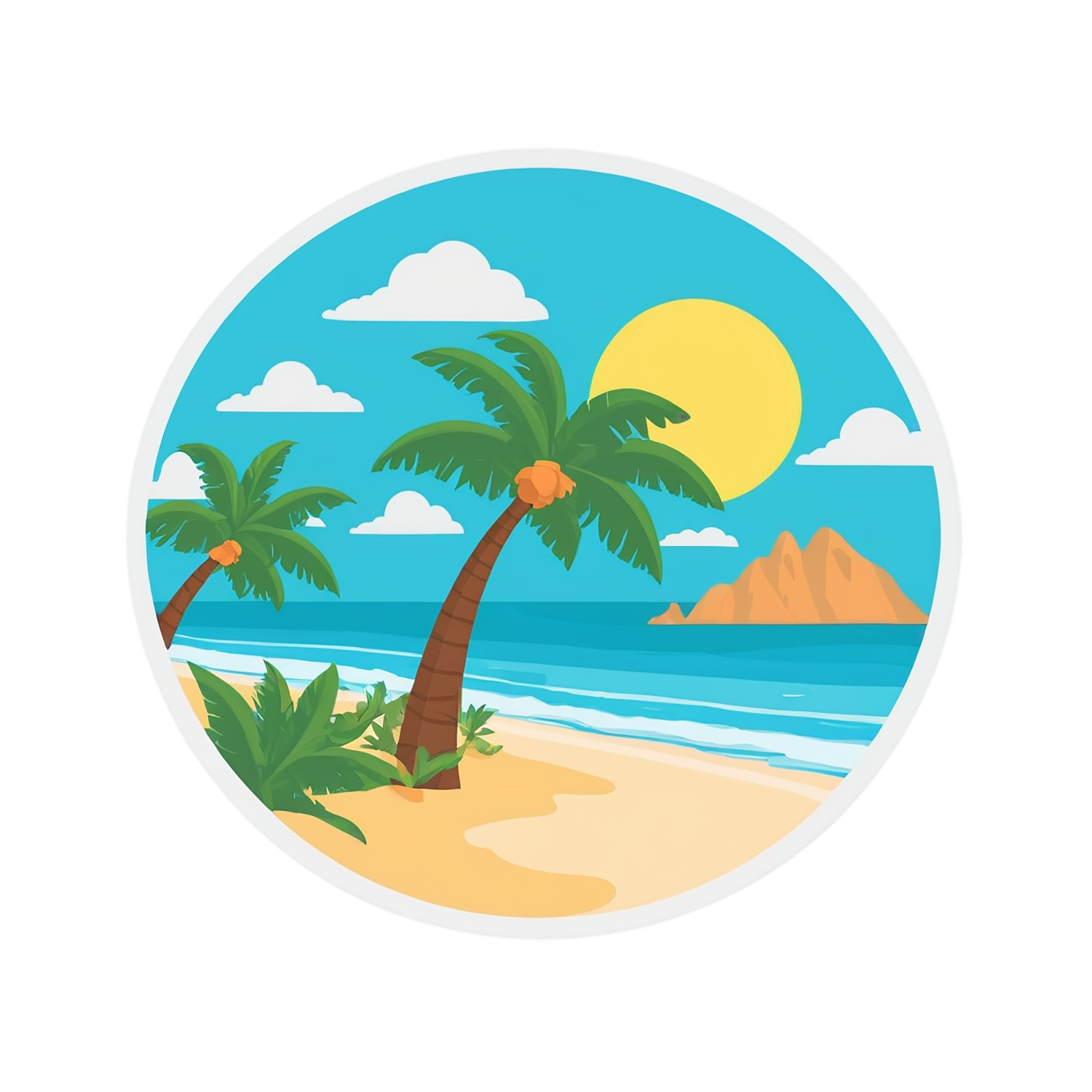 Beach cute sticker isolated on transparent background #12521