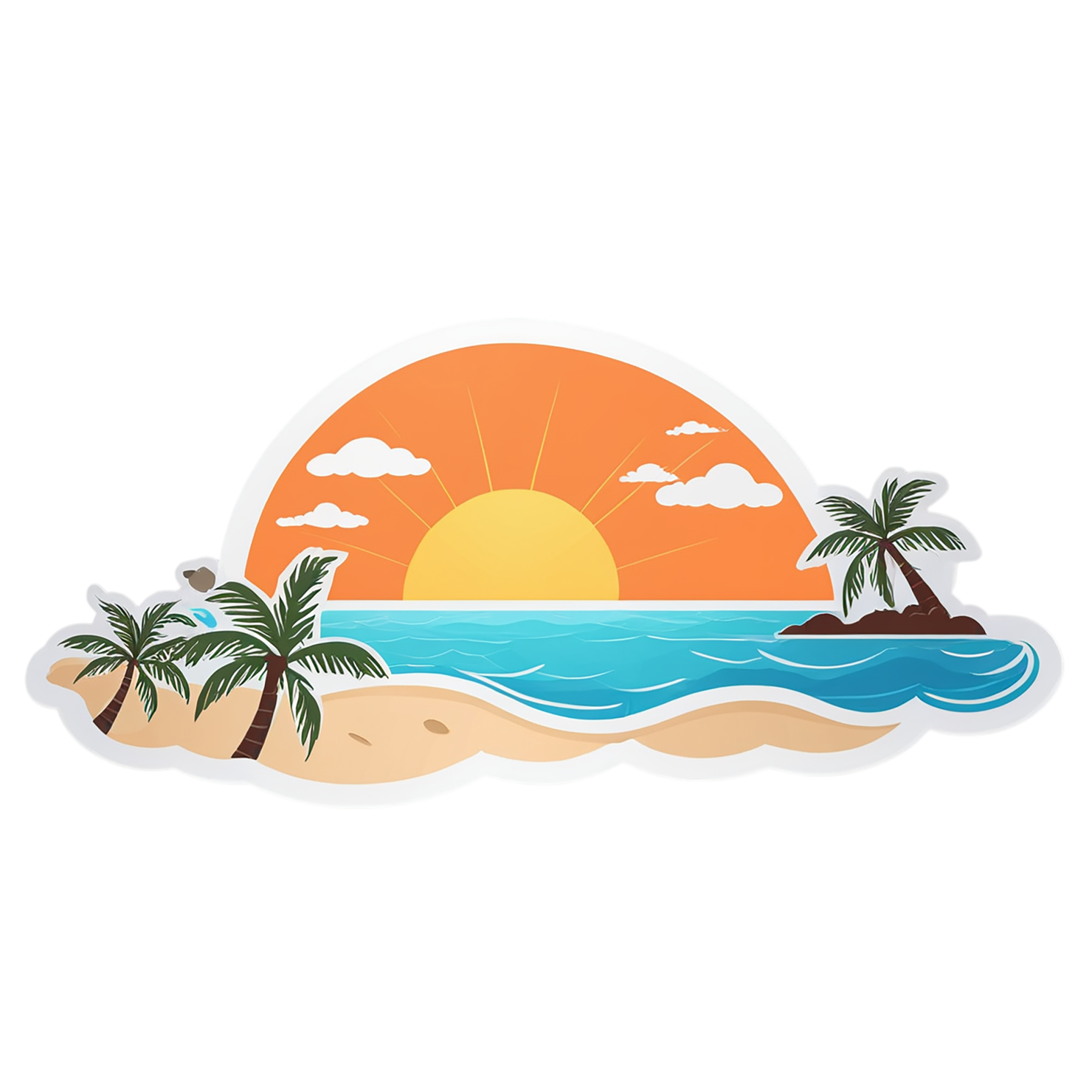 Beach cute sticker isolated on transparent background #12523