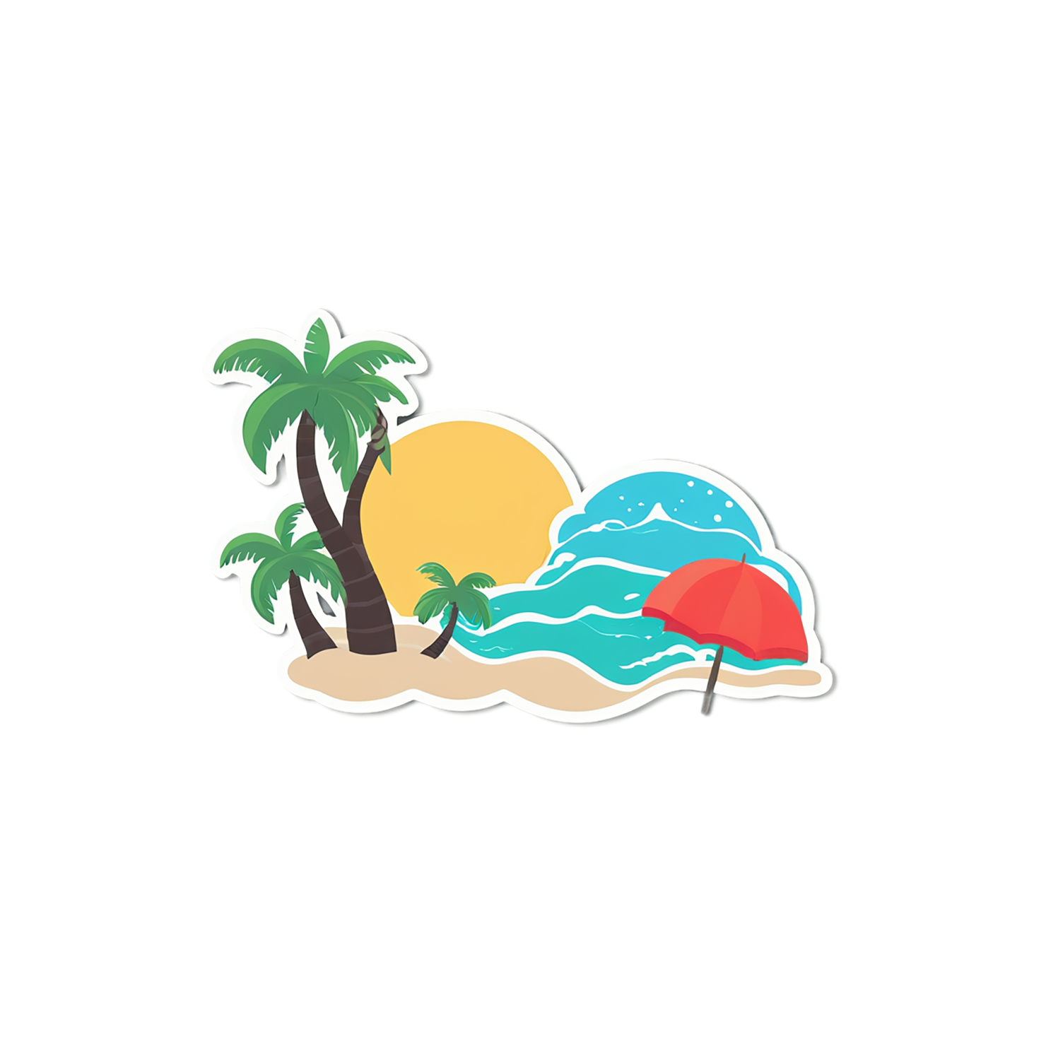 Beach cute sticker isolated on transparent background #12524