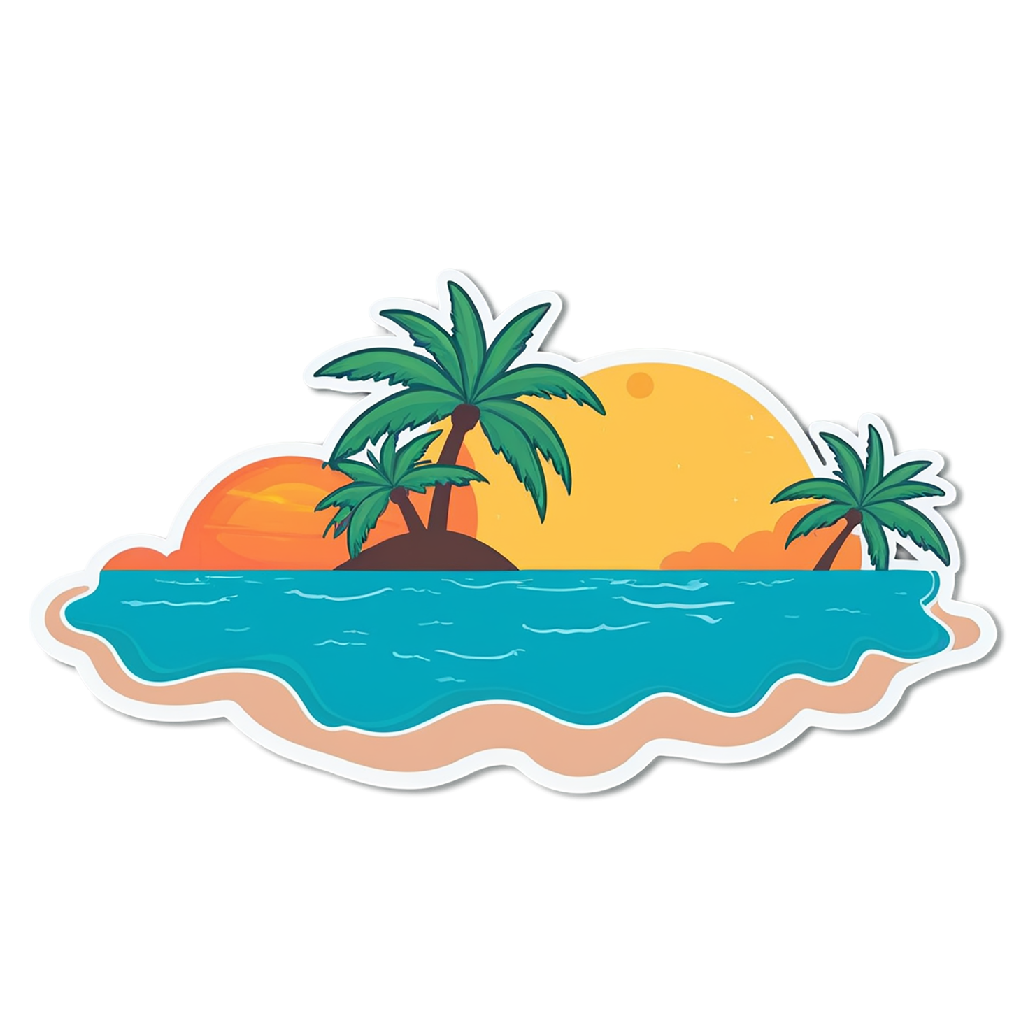 Beach cute sticker isolated on transparent background #12525