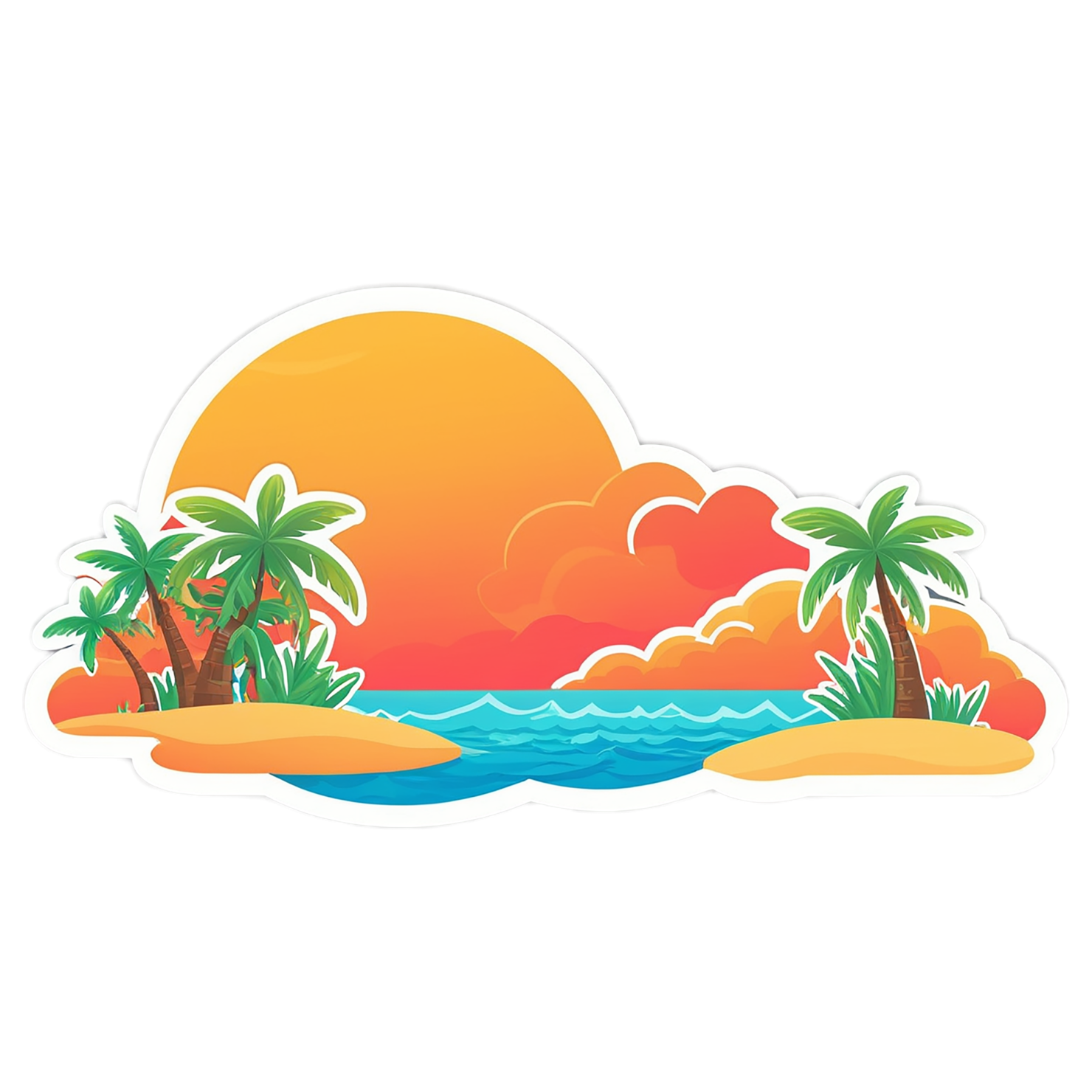 Beach cute sticker isolated on transparent background #12529