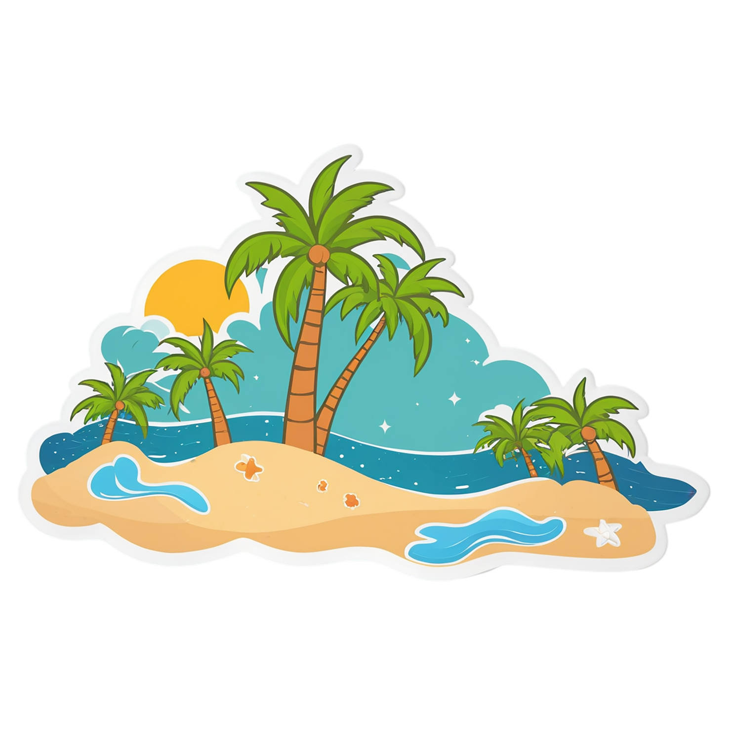 Beach cute sticker isolated on transparent background #12533