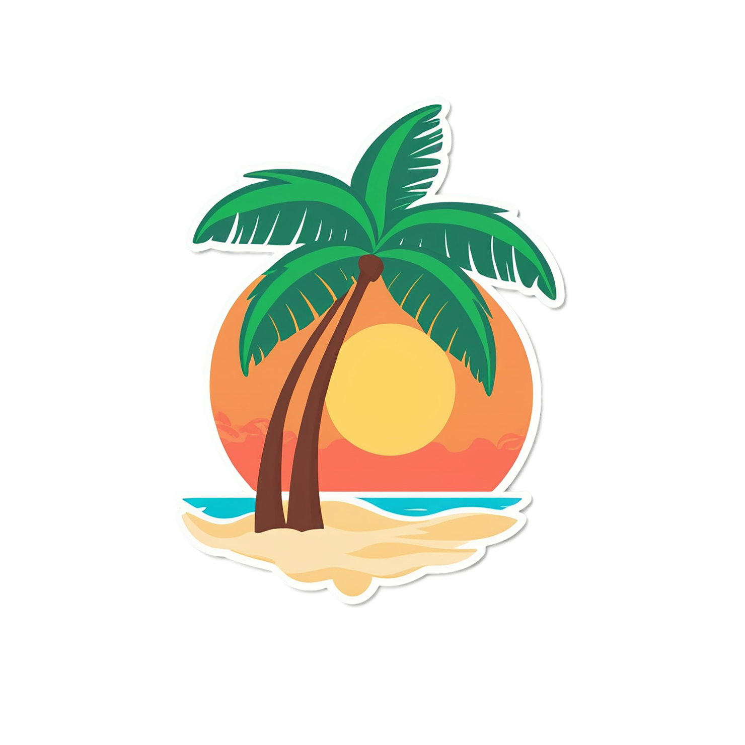 Beach cute sticker isolated on transparent background #12534