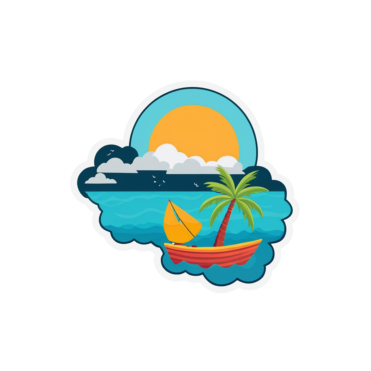 Beach cute sticker isolated on transparent background #12535