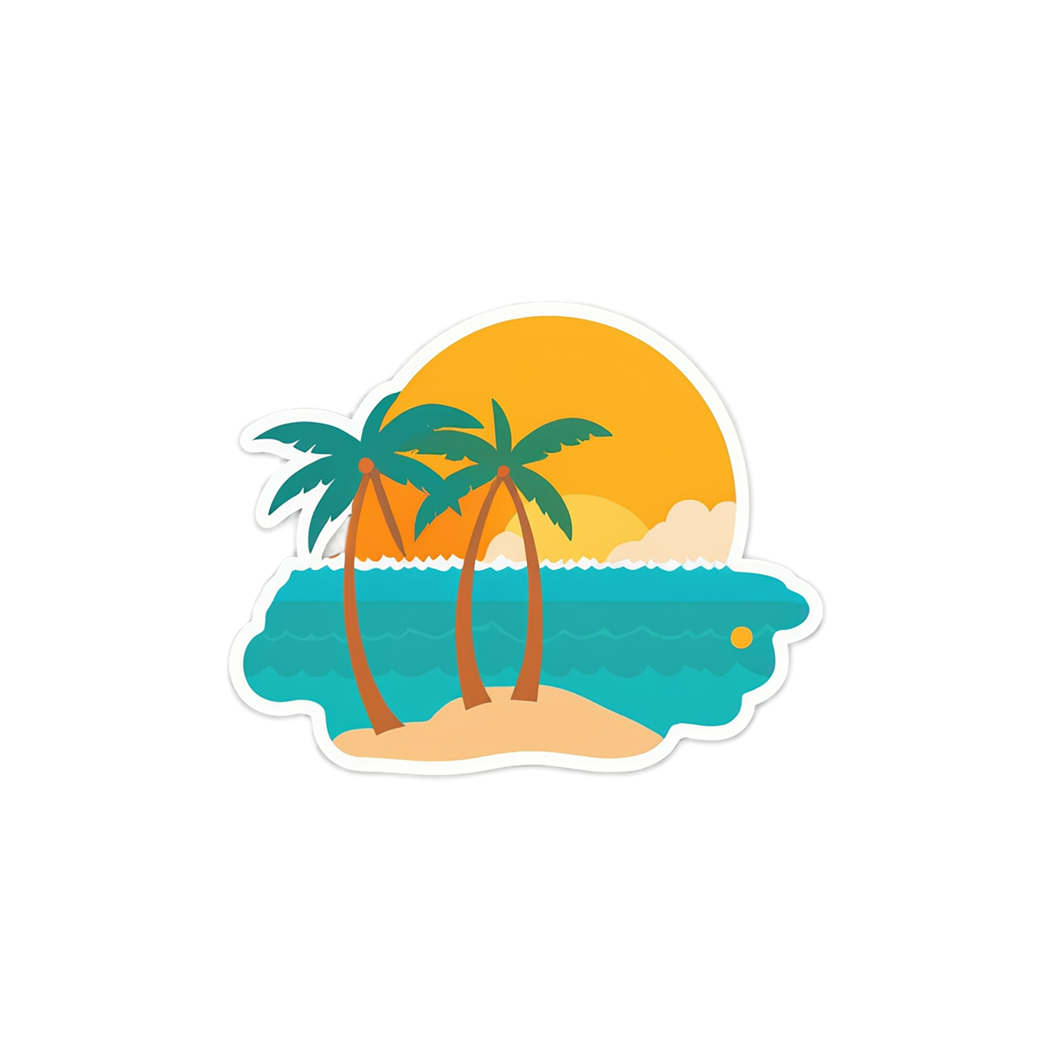 Beach cute sticker isolated on transparent background #12536