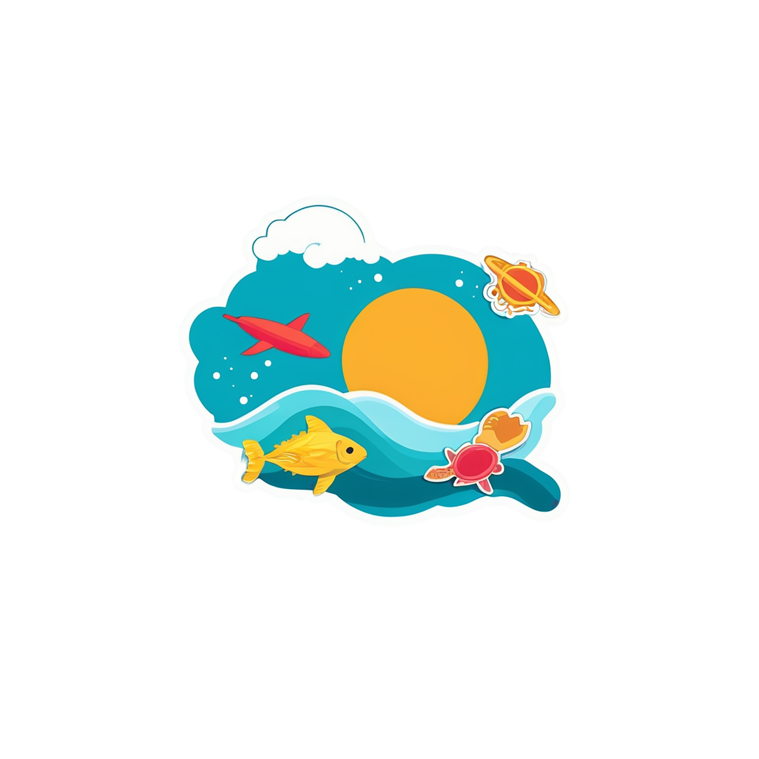 Beach cute sticker isolated on transparent background #12537