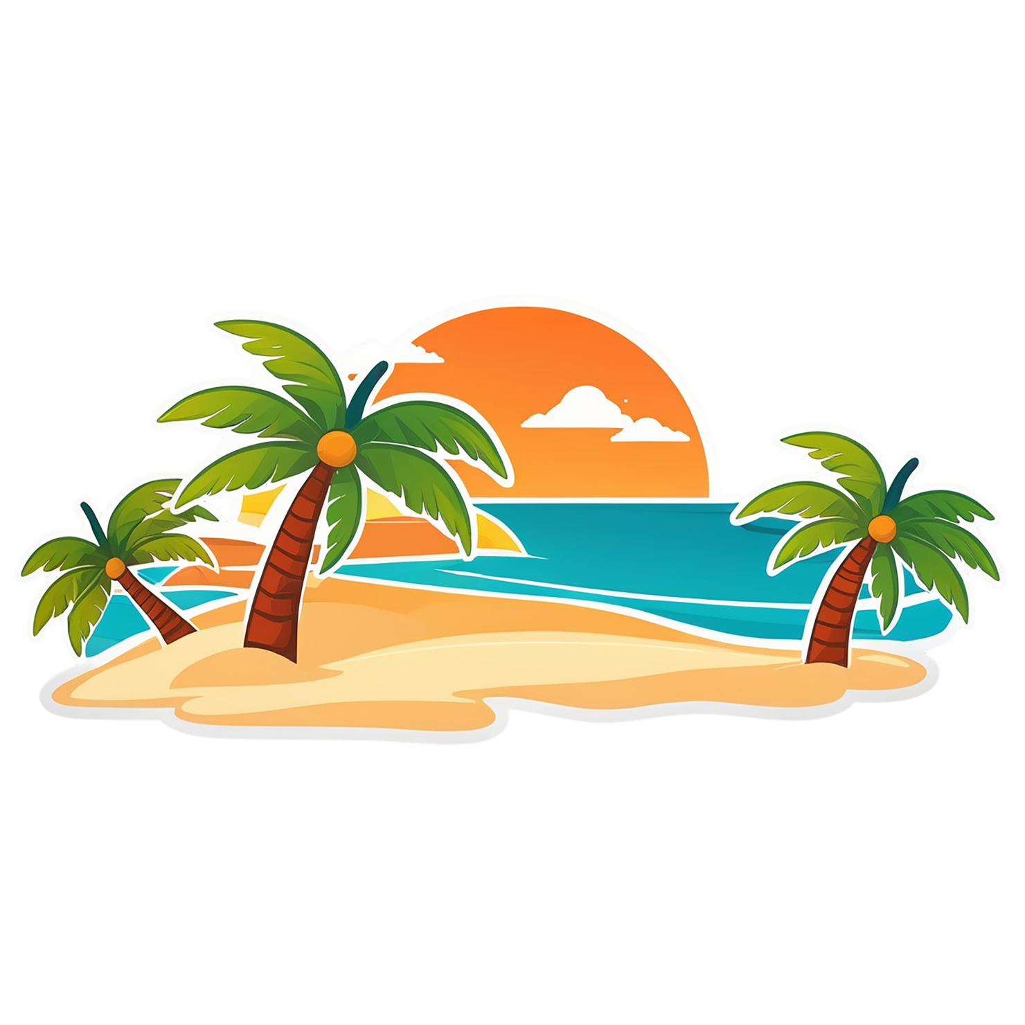 Beach cute sticker isolated on transparent background #12538