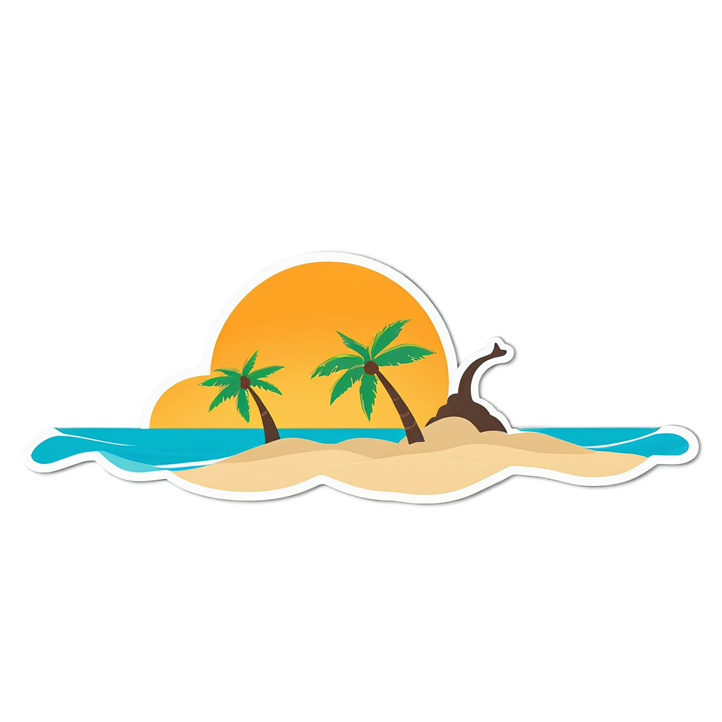 Beach cute sticker isolated on transparent background #12539