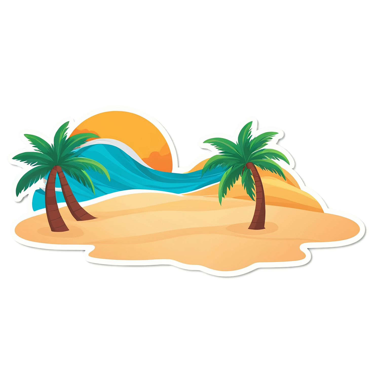Beach cute sticker isolated on transparent background #12540