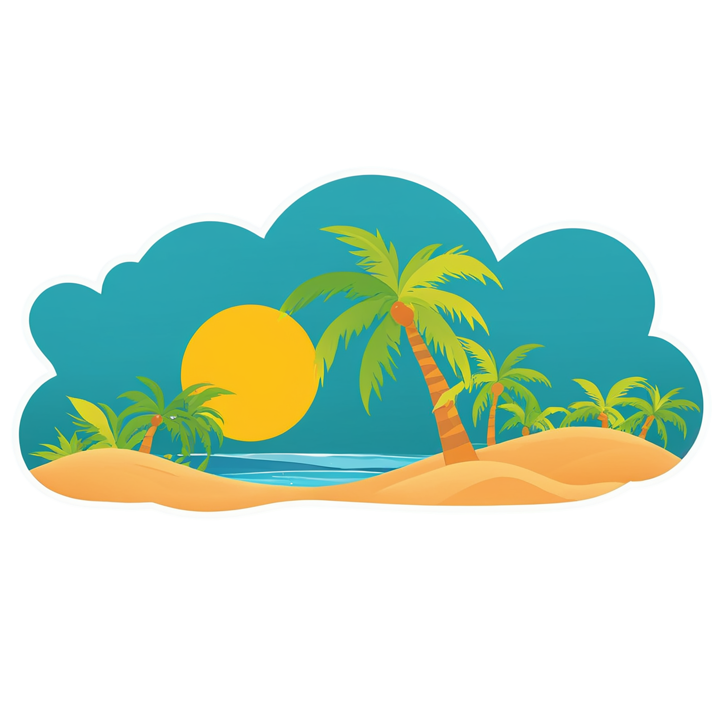 Beach cute sticker isolated on transparent background #12541
