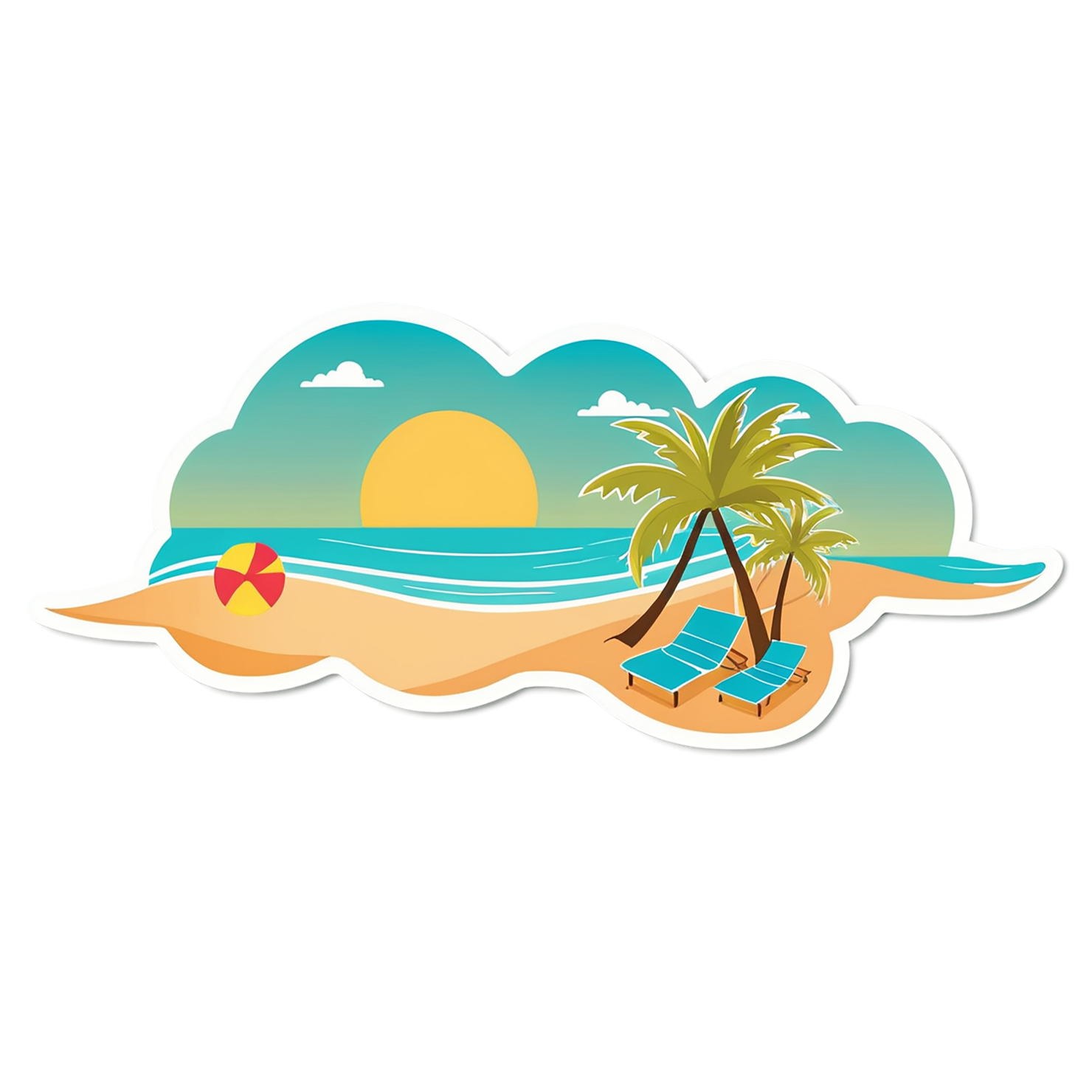 Beach cute sticker isolated on transparent background #12542