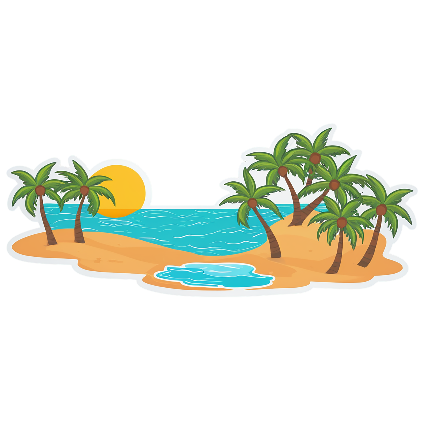 Beach cute sticker isolated on transparent background #12543