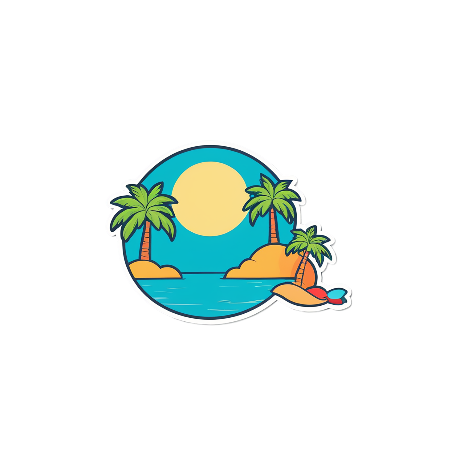 Beach cute sticker isolated on transparent background #12544