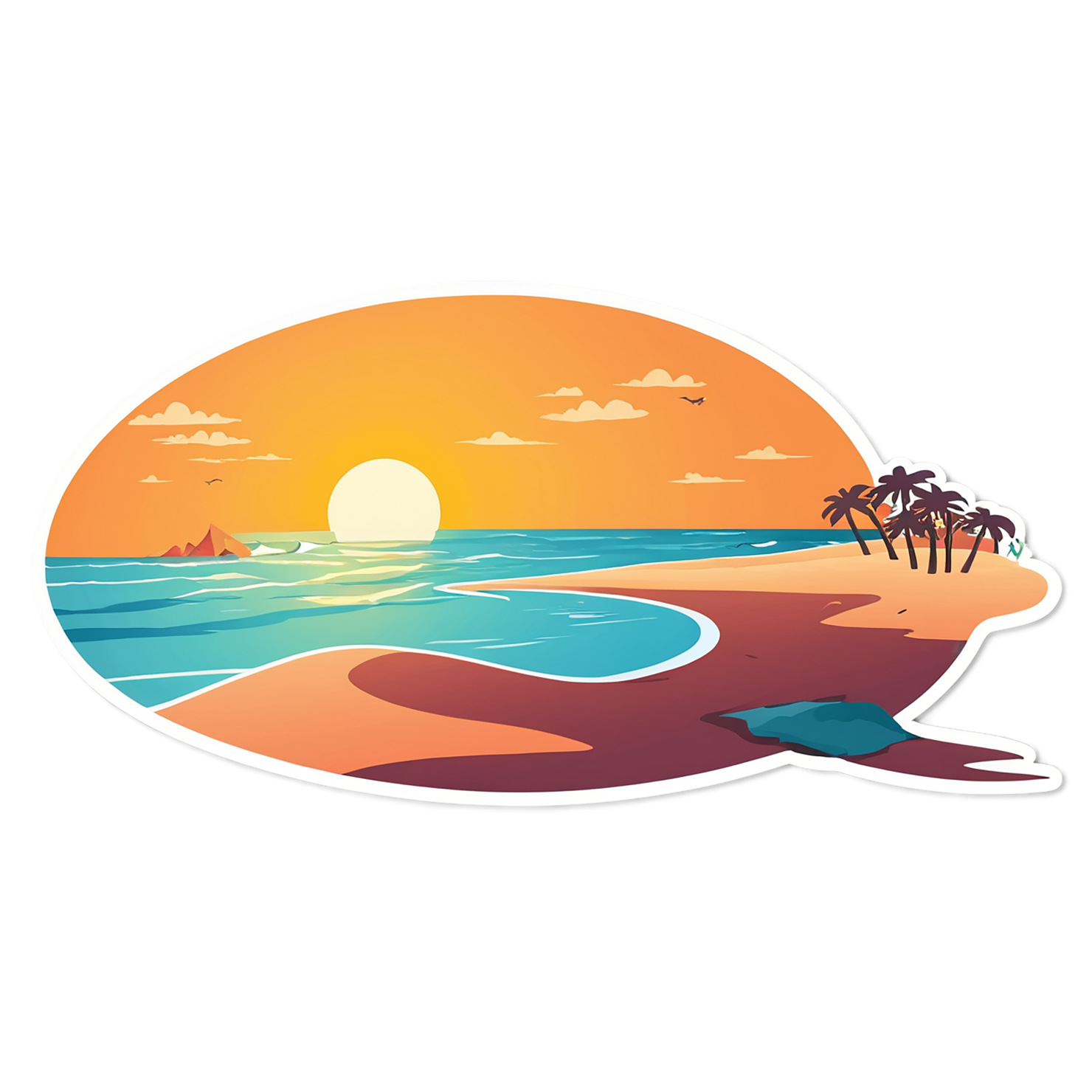 Beach cute sticker isolated on transparent background #12547
