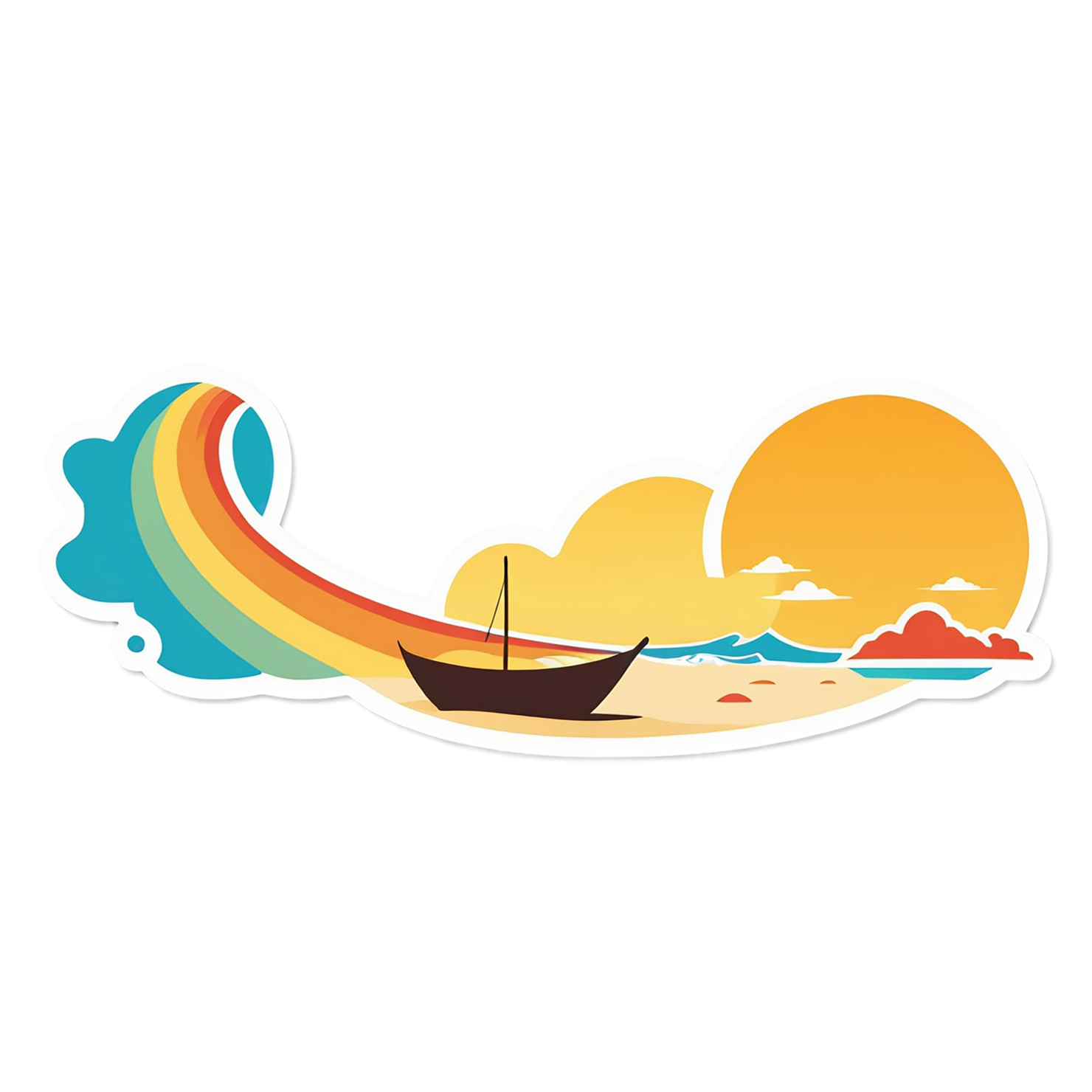 Beach cute sticker isolated on transparent background #12548