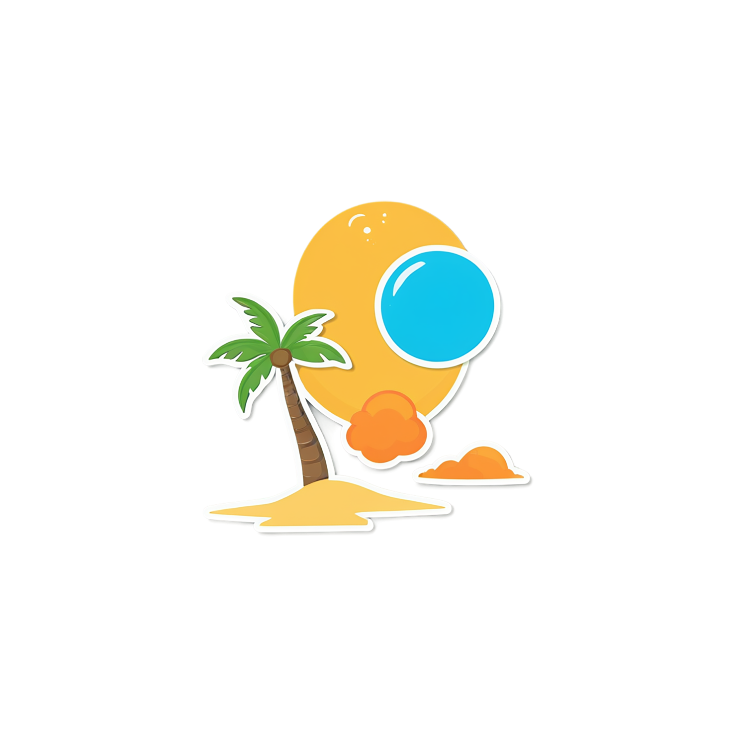 Beach cute sticker isolated on transparent background #12551