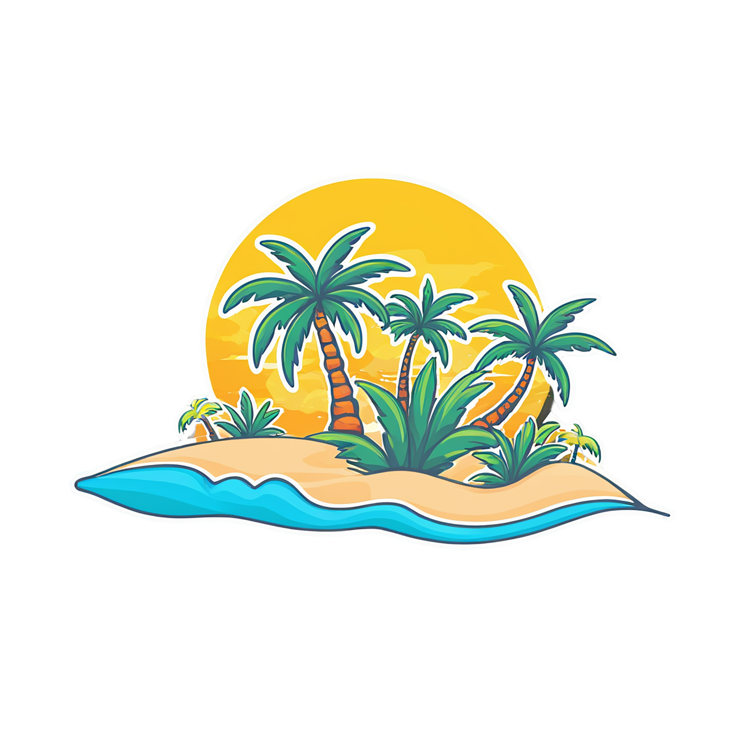 Beach cute sticker isolated on transparent background #12552