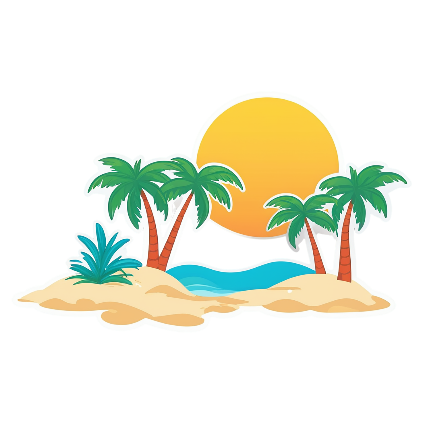 Beach cute sticker isolated on transparent background #12553