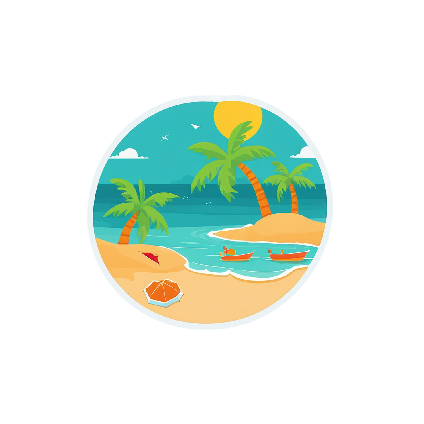 Beach cute sticker isolated on transparent background #12554