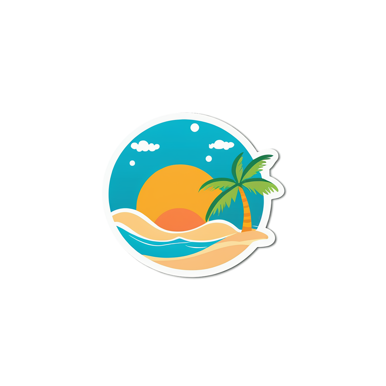 Beach cute sticker isolated on transparent background #12555