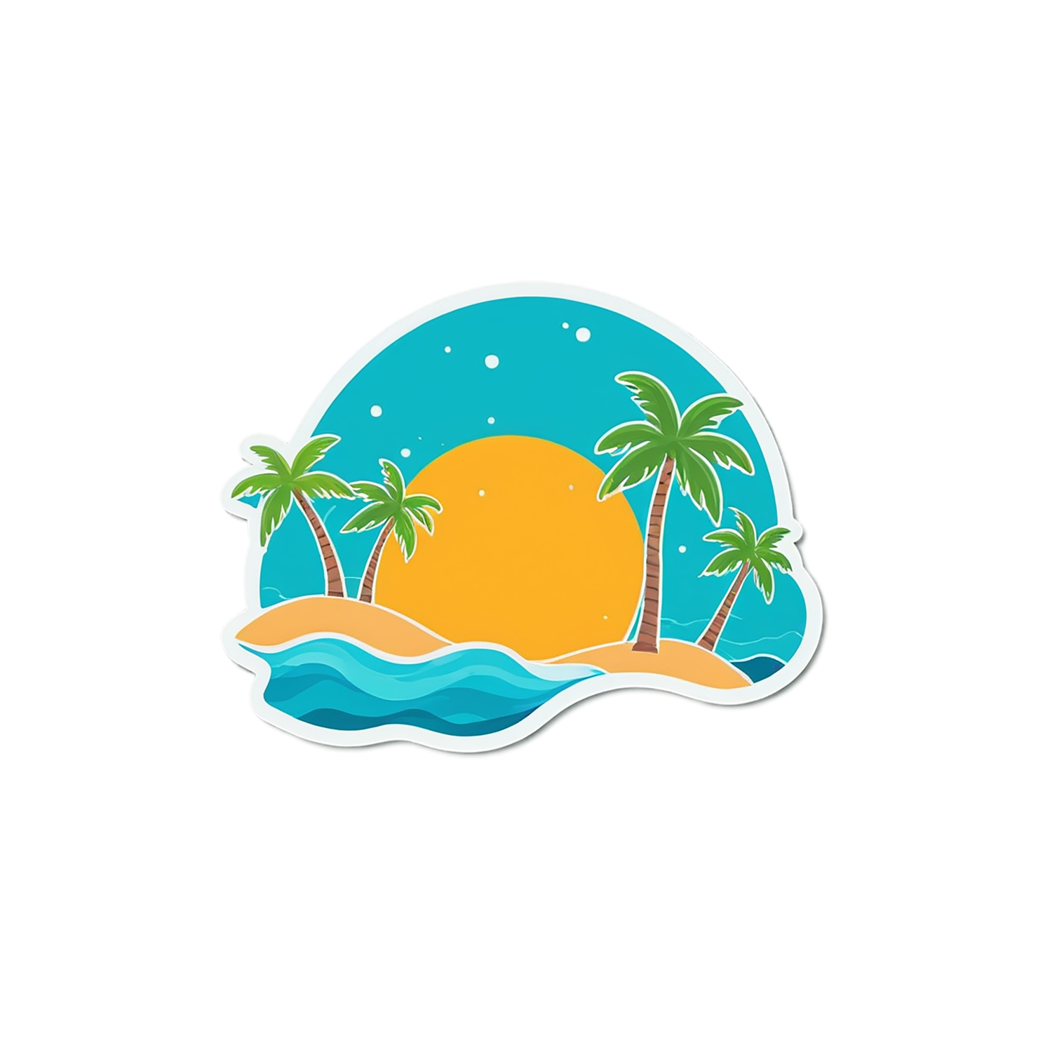 Beach cute sticker isolated on transparent background #12556