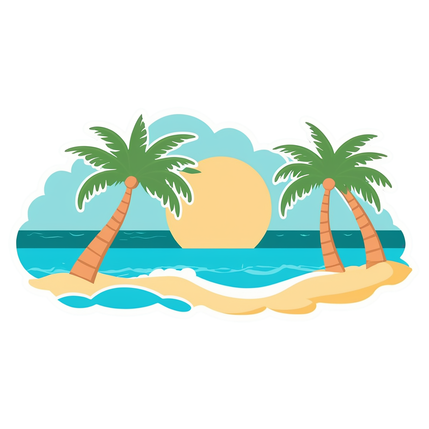 Beach cute sticker isolated on transparent background #12557