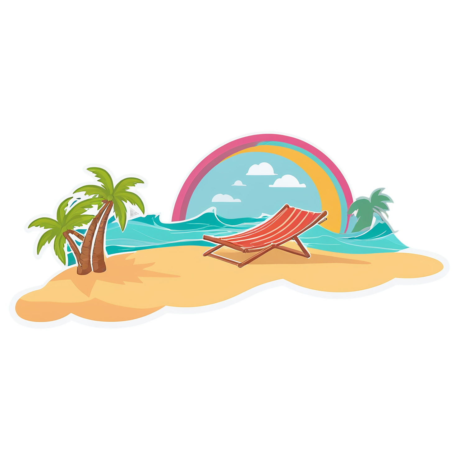 Beach cute sticker isolated on transparent background #12558